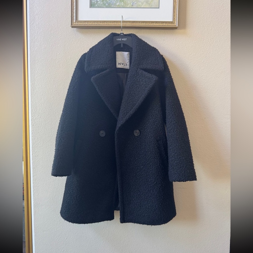 NVLT Women's Flat Boucle Double Breasted Over Coat jacket